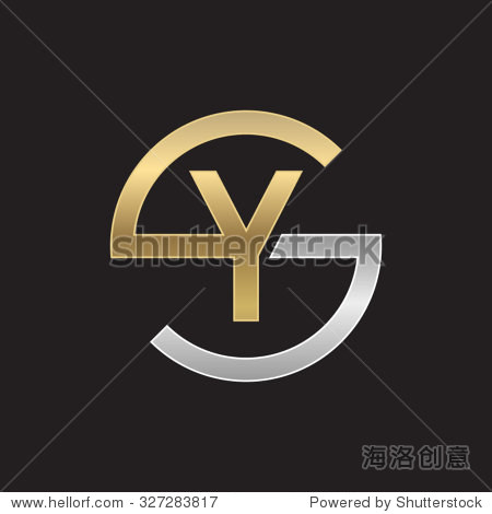 ys or sy letters golden silver circle s shape_站酷海洛_正版图片_