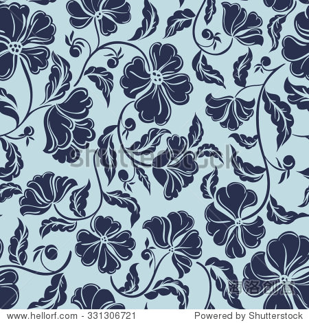 beautiful graphical artistic stylized art deco flower pattern