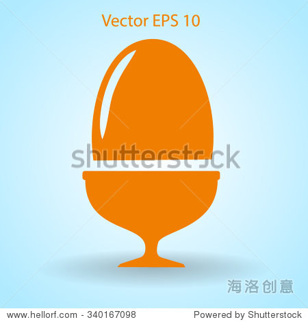 flat a boiled egg vector icon.