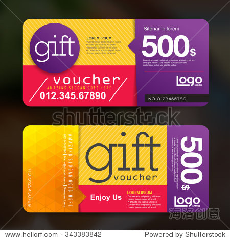 gift voucher template with colorful pattern,vector illustration