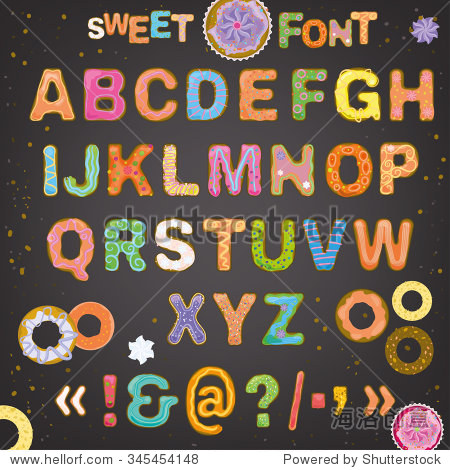 beautiful hand drawn vector typeface in the shape of freshly bak