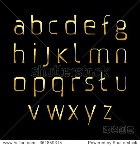 alphabetic gold fonts eps10