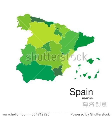 Green Spain map