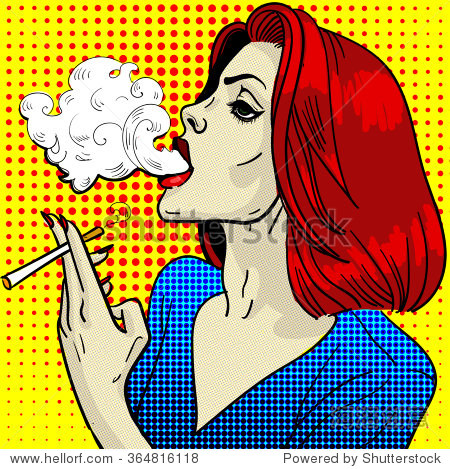 girl smokes illustration _站酷海洛_正版图片_视频