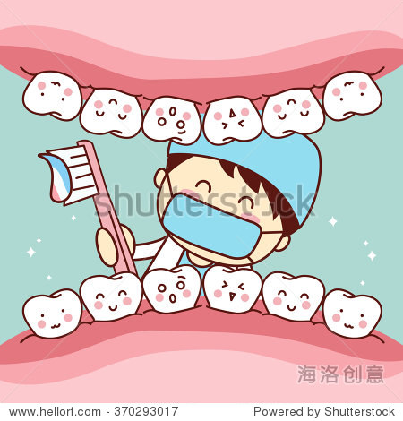 cute cartoon dentist doctor brush tooth great for health dental