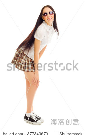 girl in plaid skirt - 图片素材 - 站酷海洛plus正版图片, 视频