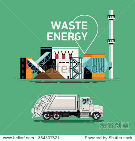 Cool Waste Energy vector elements with garba