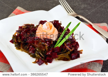 healthy and diet food: sea kale, beets, vegetable oil studio