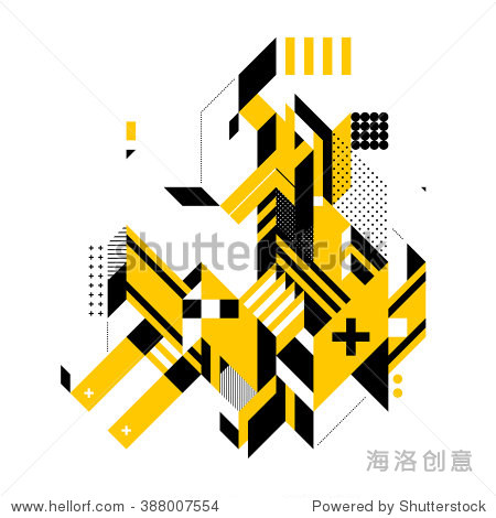 abstract composition of complex geometric shapes.