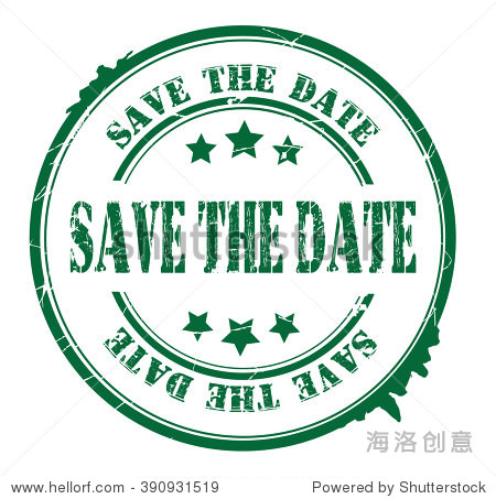 save the date stamp on a white, vector illustra
