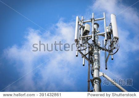 telecommunications tower with blue sky - 站酷海洛正版图片, 视频