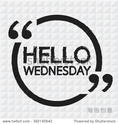 hello wednesday illustration design - 图片素材