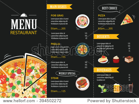 vector restaurant cafe menu template flat design