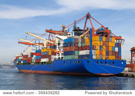 ship is loading in a port 