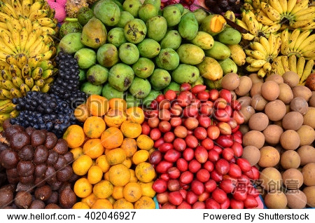 tropical variety fruit put on sale in the market