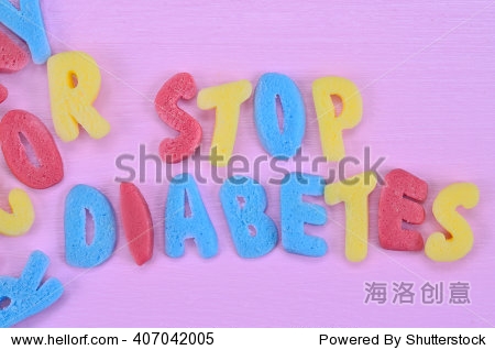 stop diabetes words on pink wooden table - 站酷