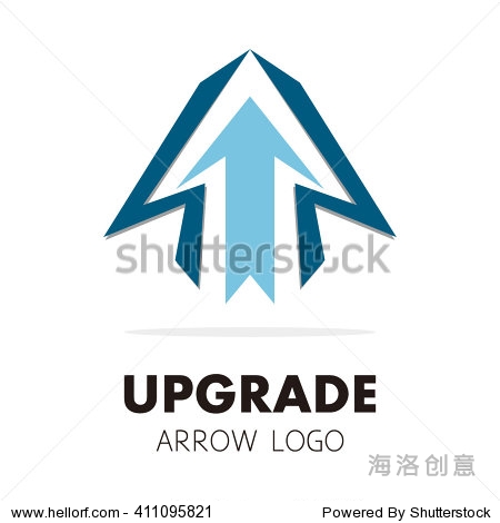 upgrade arrow up of growing abstract vector and logo design or
