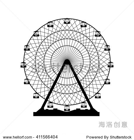 vector illustration. ferris wheel. carnival. funfair background.