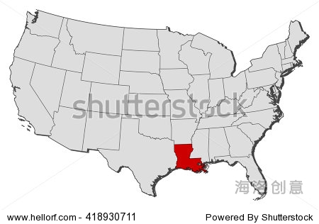 map - united states, louisiana