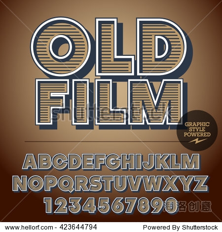 styled set of alphabet letters, numbers and punctuation symbols