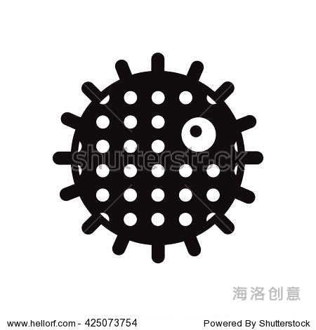 black vector icon on white background naval mine - 图片素材