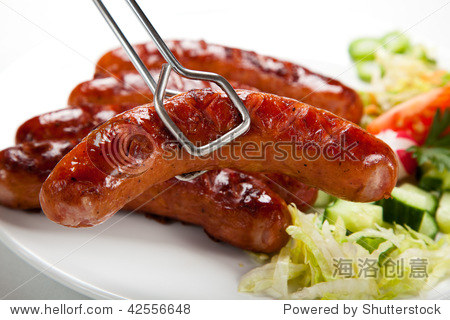 grilled sausages and vegetables - 站酷海洛正版图片, 视频, 音乐