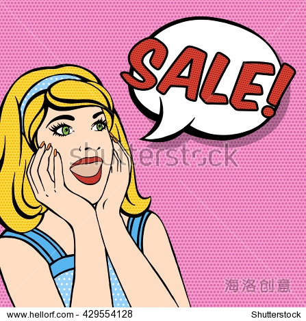 surprised woman pop art