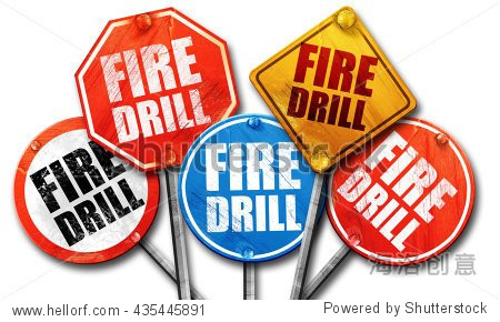 fire drill, 3d rendering, street signs-符号/标志-海洛创意正版图