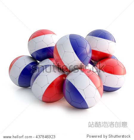3d illustration of the french flag on a soccer ball - 图片素材