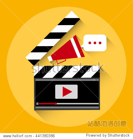 clapper video player online streaming concept flat vector