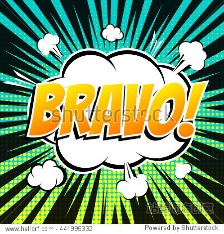 bravo comic book bubble text retro style