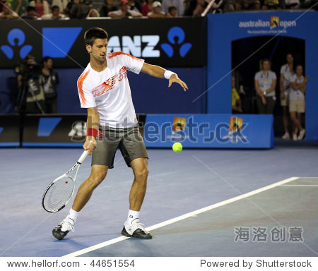 melbourne - january 17: serbian tennis player novak djokavic