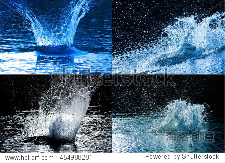 beautiful splash explosion of blue water. drink concept.