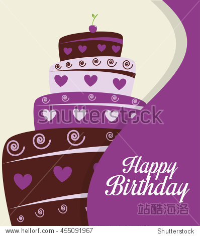happy birthday cake vector illustration - 图片素材