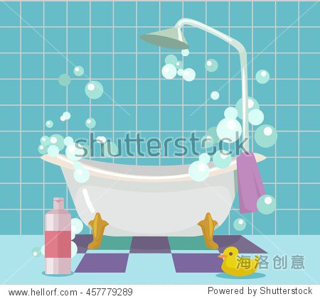 bathroom interior. vector flat cartoon illustration