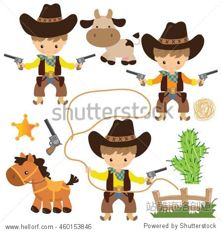 funny cowboy vector illustration