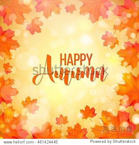 Happy Autumn design with orange Maple Leaf on orange background sale autumn sale hello autumn orange leaf sale autumn autumn sale gold autumn sale template autumn sale gold leaf sale
