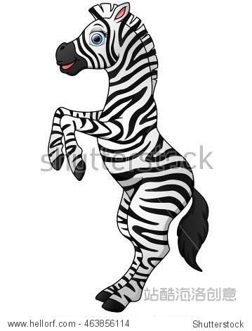 cute zebra cartoon standing - 站酷海洛正版图片, 视频, 音乐素材