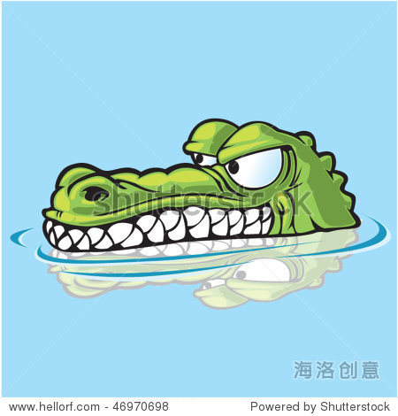 alligator or crocodile sneaking up on prey.