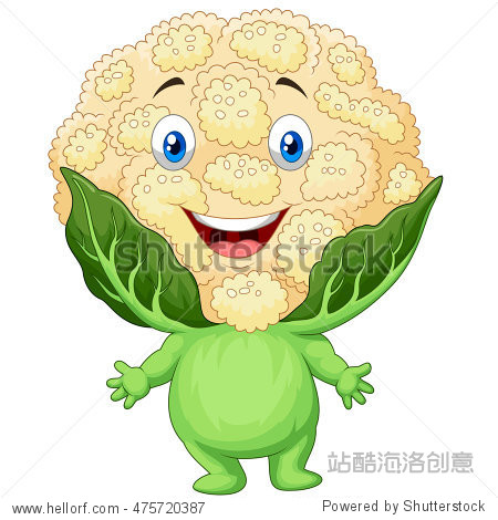 happy cauliflower cartoon - 图片素材 - 站酷海洛pl