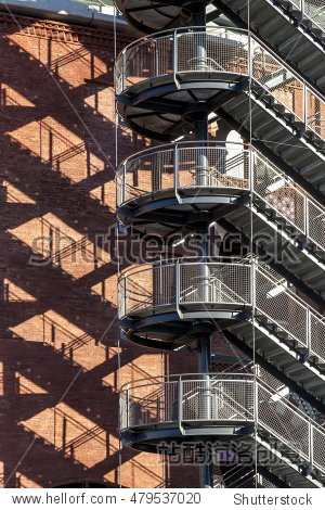 emergency staircase in a building in barcelona catalonia spain