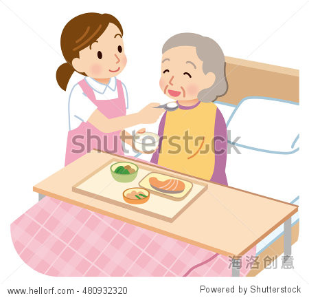 female caregiver feeding assistance to elderly