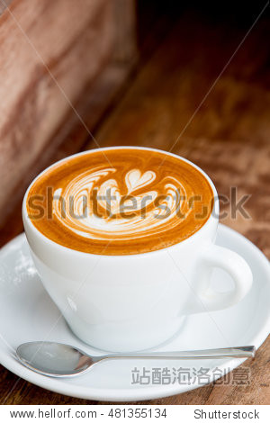 hot latte with latte art on top - 图片素材 - 站酷海洛plus正版
