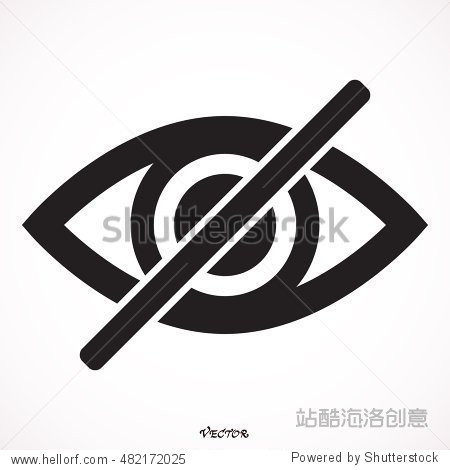 eye line vector icon for websites and mobile minimalistic flat