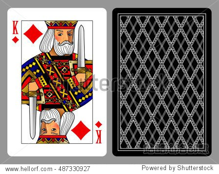 king of diamonds playing card and the backside background.