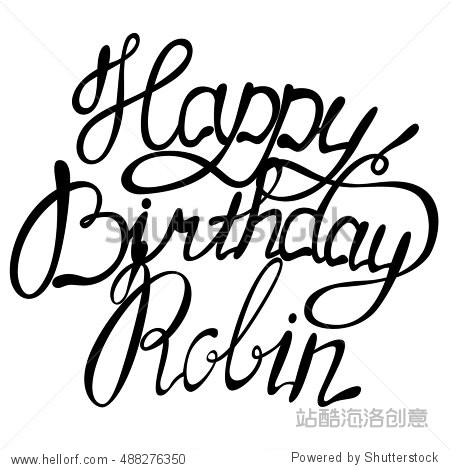 vector happy birthday robin lettering 