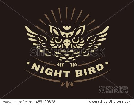 vector owl illustration - abstract emblem