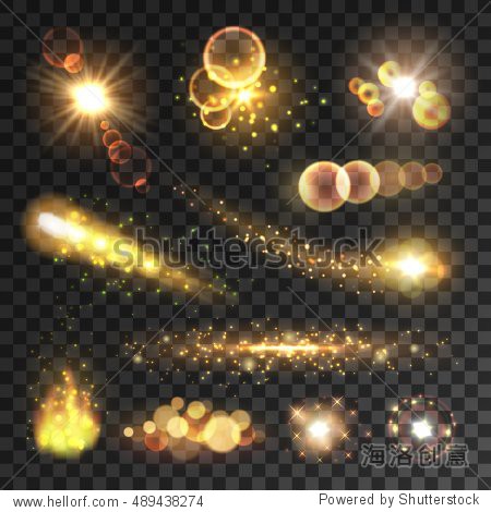 golden sparkling light trails. sparkling glitter flashes.
