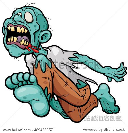 vector illustration of cartoon zombie - 图片素材