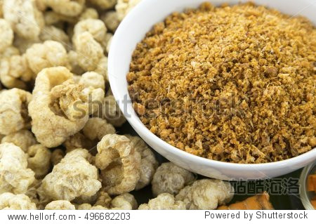 spices with ingredients on wood background.